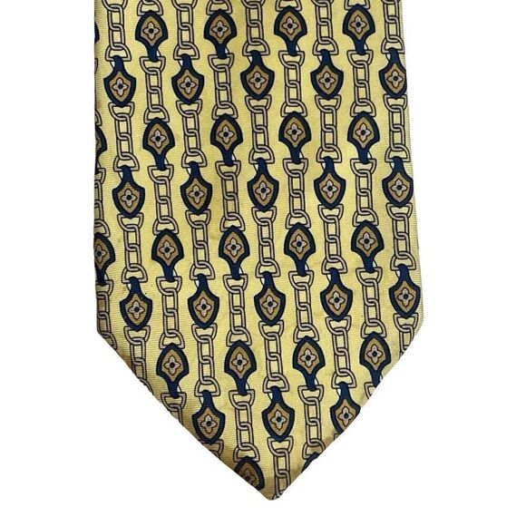 Paolo Designed By Paolo Gucci Men's Geometric Silk Neck Tie Yellow One Size - Picture 1 of 6